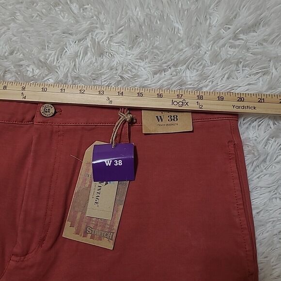 Tailor Vintage 24/7 Smart Chino Shorts Mens 38 Red Comfort MSRP $88 Flaw - Picture 11 of 13